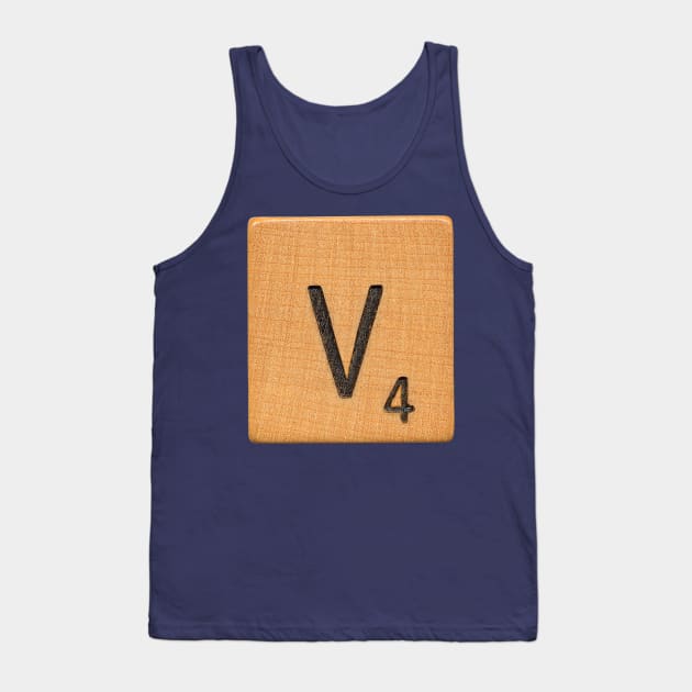 Scrabble Tile 'V' Tank Top by RandomGoodness